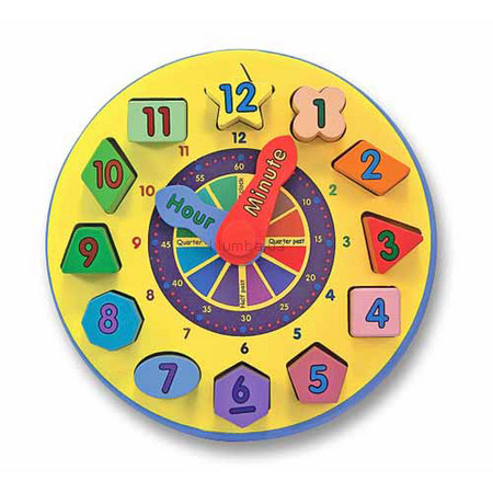 Детская игрушка Melissa&Doug Деревянные часы-сортер