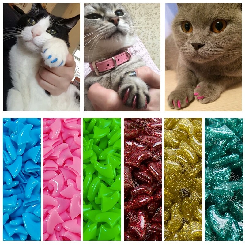 Антицарапки, силиконовые накладки на когти для котов, 17 цветов фото №1