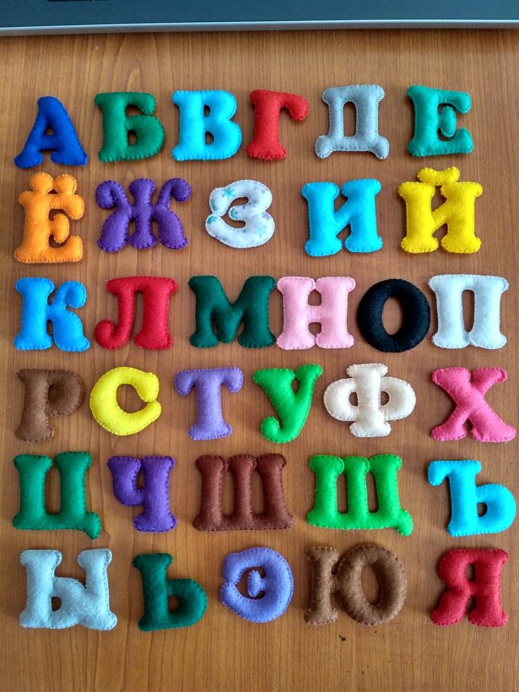 Алфавит из фетра детский, игрушки фетр, хенд мейд буквы цифры фото №1