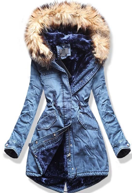 Женская зимняя куртка из джинсы
