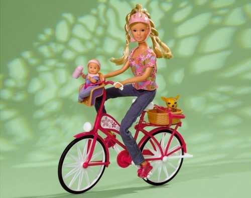 Кукла steffi с малышом на велосипеде simba 5739050 фото №1