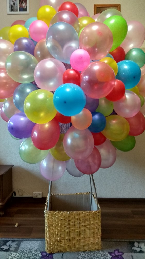 Как сделать корзину с воздушными шарами
