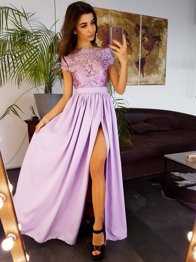 Вечерние лиловые платья