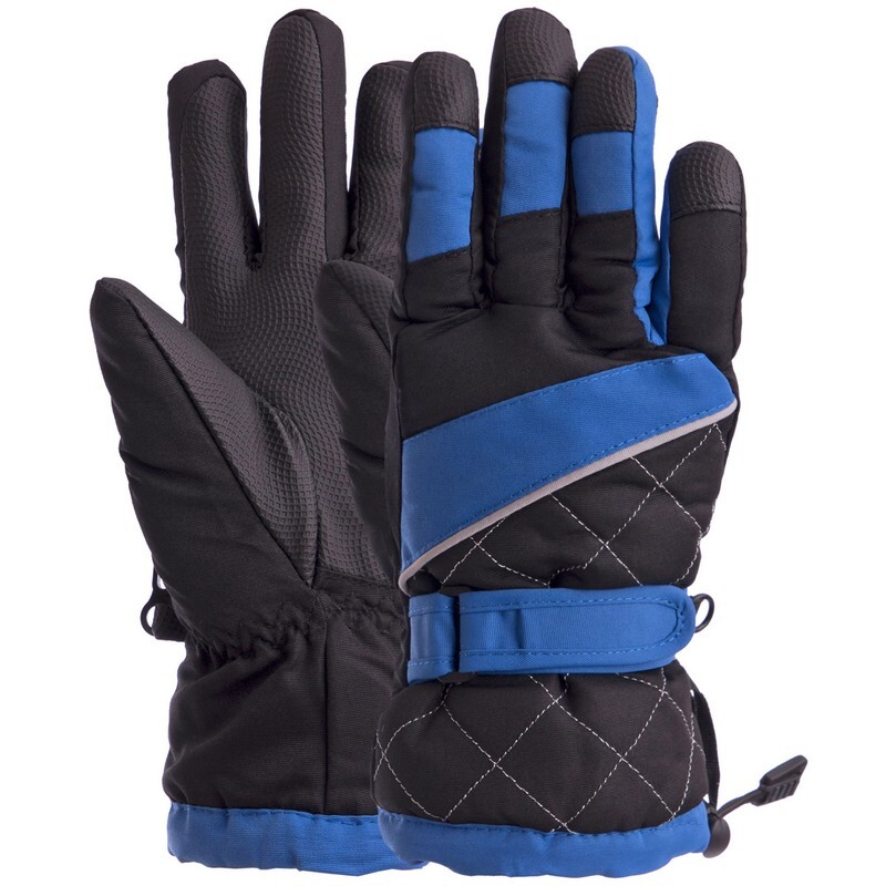 Перчатки горнолыжные женские zelart snow gloves 7133: размер s-м/l-xl(black-blue) фото №1
