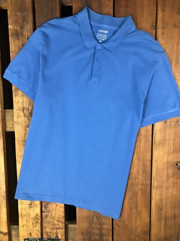 Мужская хлопковая футболка (поло) george джордж хлрр оригинал синяя фото №1