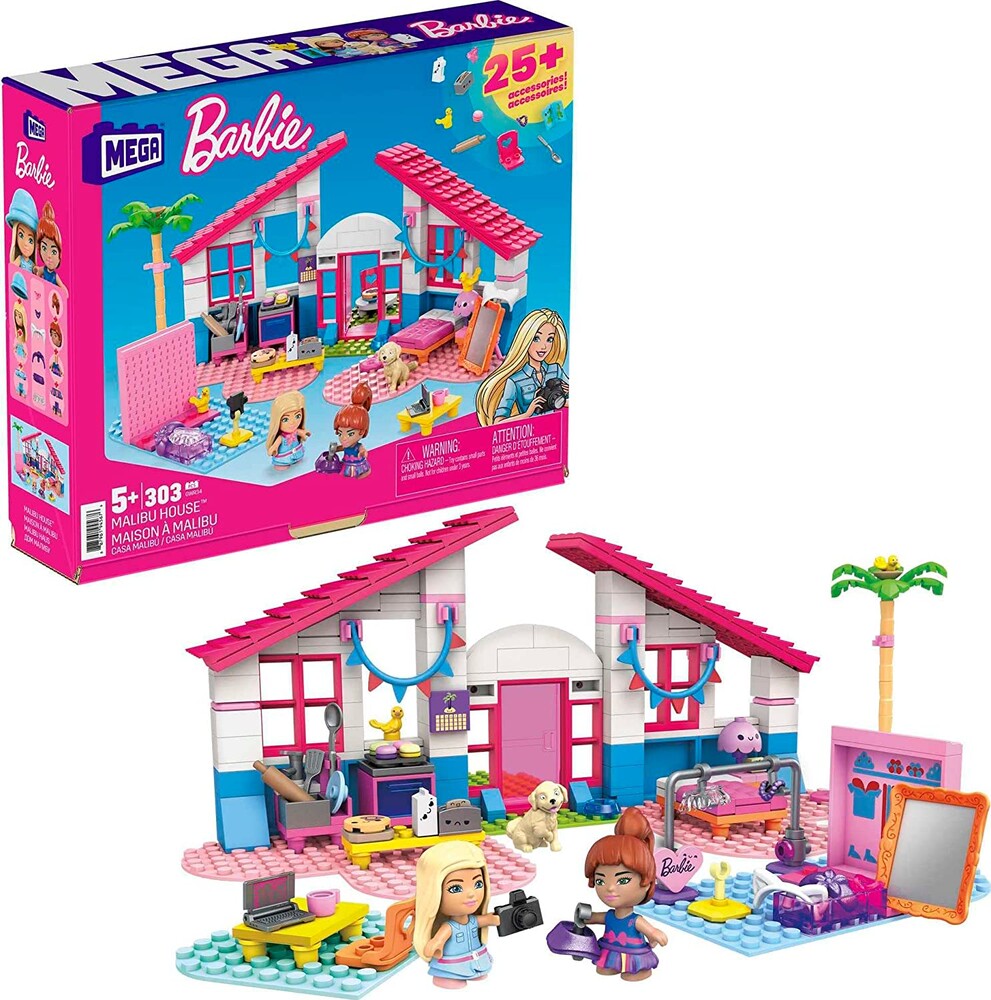 Mega construx совместимый с лего конструктор барби малибу дом gwr34 barbie malibu house фото №1