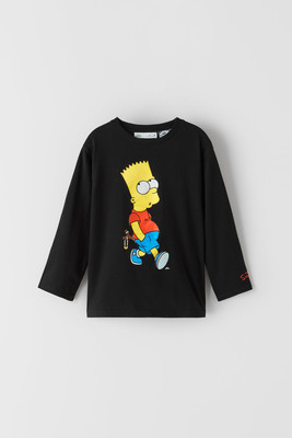 Реглан Барт Сімпсон для хлопчика 8-9 років Zara Іспанія Розмір 134 чорний