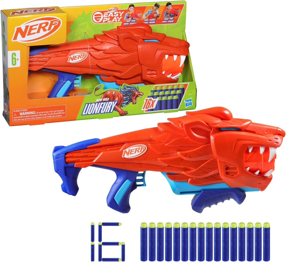 Бластер лев, 16 дротиків nerf elite blaster lion фото №1