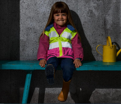 ♕ Жилетка дитяча жовто-рожева від Tchibo (Німеччина), розмір 110-116