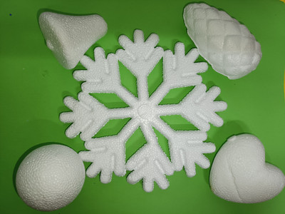 Набір пінопластових фігур для дитячої творчості, створення новорічних іграшок 5шт